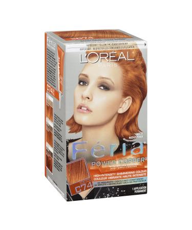 L'Oreal Paris Feria C74 Copper Crave Permanent Hair Color - Intense Copper Dye 1 Pack - Buy Online on GoSupps.com