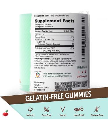 Yuve Prenatal Gummies for Women 667mcg DFE Folic Acid - Pregnancy Vitamins for Hormonal Support - Vegan & Natural - 60 ct - Buy Online on GoSupps.com