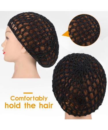 Geyoga 2-Piece Black Mesh Crochet Hair Net & Sleep Cap Set for Women - Buy Online on GoSupps.com