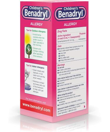 Pharmapacks Children's Benadryl Allergy Liquid Cherry 8 oz (Pack of 4) - Buy Online on GoSupps.com