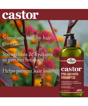 Difeel Castor Pro-Growth Shampoo 33.8 oz - Natural Castor Oil for Hair Growth Sulfate Free International Shipping Available - Buy Online on GoSupps.com