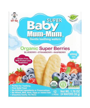 Hot Kid Baby Mum Mum Teething Rusks - Organic Super Berries 6 x 50g