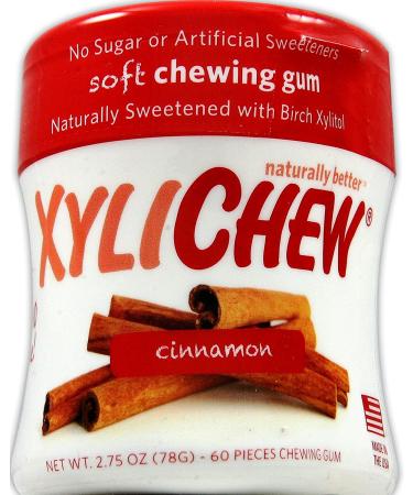 Xylichew Cinnamon Gum with Birch Xylitol - 60 Pieces (2.75 oz) | Sugar-Free Chewing Gum - Buy Online on GoSupps.com