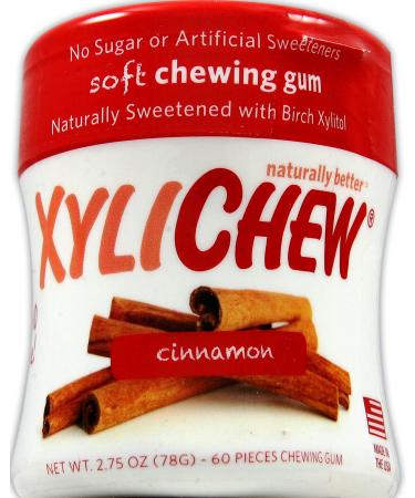 Xylichew Sweetened with Birch Xylitol Cinnamon 60 Pieces 2.75 oz (78 g)