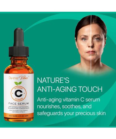 100% Pure Vitamin C Serum for Face - Face Serum for Fine Lines with Hyaluronic Acid Vitamin E Herbal Antioxidant Extracts - Smooth Tight Firm Youthful Skin 2 FL Oz - Buy Online on GoSupps.com