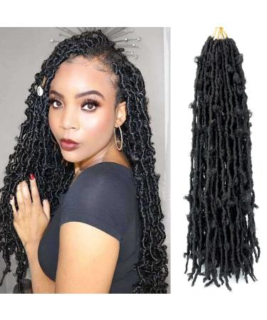 Ahrencan Butterfly Locs Crochet Hair 24 Inch 6 Packs Pre looped Distressed Faux Locs Crochet Hair For Women Soft Long Black Butterfly Locs Prelooped Synthetic Braid Hair Extension(24inches 6packs 1B) 24 Inch (Pack of...