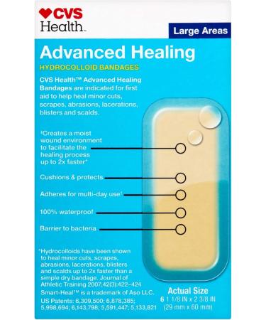 CVS Health Advanced Healing Hydrocolloid Bandages for Large Areas | Fast Shipping Internationally | Buy Now - Buy Online on GoSupps.com