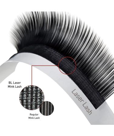 BL Lashes Eyelash Extensions - D Curl 10mm Laser Mink Synthetic Lashes | 0.15 Thickness Semi-Permanent Extensions for Natural Look - Buy Online on GoSupps.com