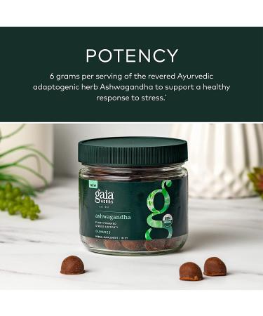 Gaia Herbs Organic Ashwagandha Gummies - Stress Support - Cinnamon & Ginger - 81 Count - Gluten Free & Vegan - Buy Online on GoSupps.com