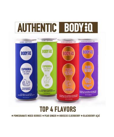 Body iQ Euphoria Intelligent Sparkling Water Mood Support with antioxidants adaptogens Great Tasting lightly sweetned Flavored Water Pear Ginger 12-Pack - Buy Online on GoSupps.com