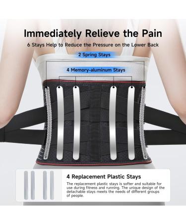 Back Brace for Lower Back Pain Relief | Ergonomic Lumbar Support Belt for Men & Women - X-Large - Buy Online on GoSupps.com