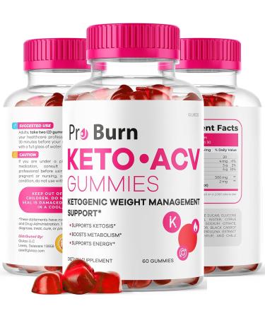 2 Pack Pro Burn Keto & ACV Gummies - 60 Day Supply | Pro Burn Plus ACV | Natural Weight Loss Supplement - Buy Online on GoSupps.com