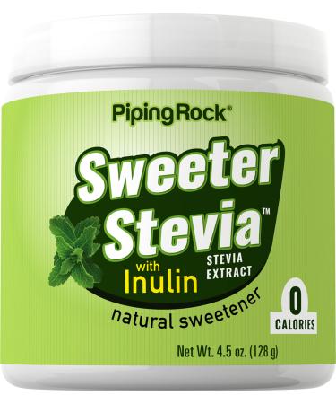 Sweeter Stevia 4.5oz | Stevia Extract with Inulin | Zero Calories Sweetener | By Piping Rock