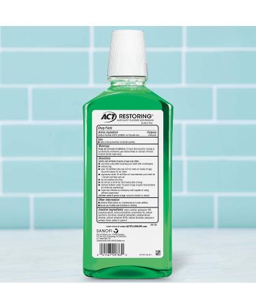 ACT Restoring Zero Alcohol Fluoride Mouthwash 33.8 fl. oz. Strengthens Tooth Enamel Mint Burst (Pack of 2) - Buy Online on GoSupps.com