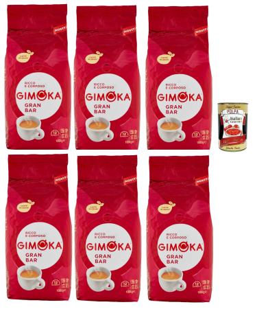 Gimoka miscela bar torrefatto in grani Gran Bar Caf bien Espresso Caf En Grains entier Arri re-go t au chocolat amabile 6x 1kg + Italian Gourmet polpa 400g
