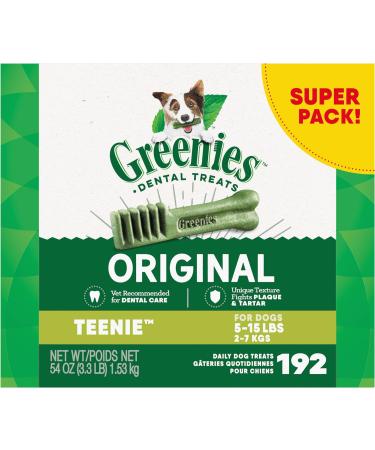 GREENIES Adult Dog Treats Original TEENIE Natural Dental Care (192 Treats) 54oz. Pack & Smartbites Dog Treats Immune Support Chicken Flavour 794g Pouch - Buy Online on GoSupps.com