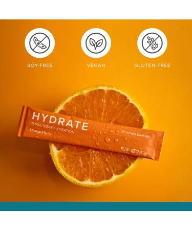 Isagenix Hydrate - Superior Hydration with 1625+ mg of Essential Electrolytes - No Added Sugar - Orange Flavor - 0.1 oz Sticks - 24 Servings - Buy Online on GoSupps.com