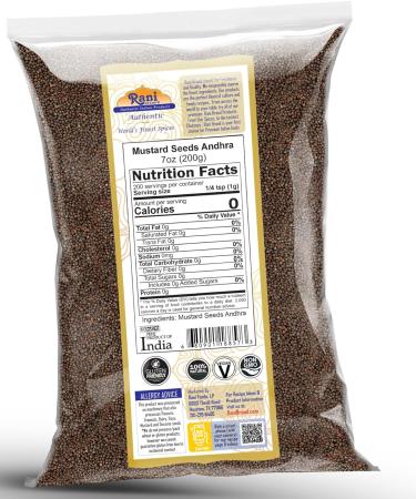 Rani Andra Mustard Seeds (Rai) Whole Spice (Rai Sarson) 7oz (200g) All Natural Gluten Friendly | Non-GMO | Kosher| Vegan | Indian Origin 200g (7 Ounce) - Buy Online on GoSupps.com