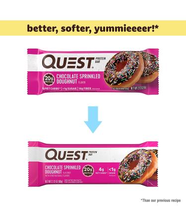 Quest Nutrition Chocolate Sprinkled Doughnut Protein Bars - 12 Count | 2.12 oz Each - Buy Online on GoSupps.com