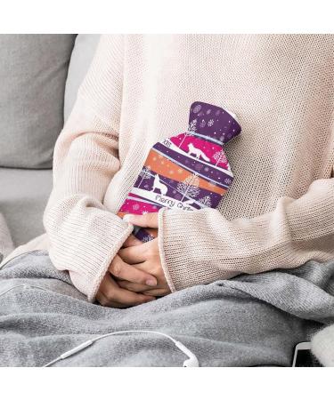 Christmas Hot Water Bottle with Plush Cover - Cozy Bed Hand Warmer for Adults & Kids - 26.5x15.3cm - Buy Online on GoSupps.com