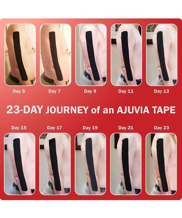 AJUVIA Kinesiology Tape - Latex-Free, Waterproof Sports Tape - 2 Rolls, Lasts up to 14 Days - Black, 2 x 10 - Buy Online on GoSupps.com