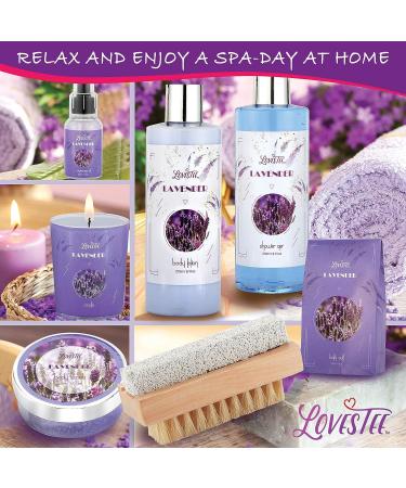 Spa Gift Set for Women-Girls | Lavender Bath & Body Kit with Candle, Essential Oil, Scrub, Salt, Lotion | Christmas Birthday Gift - Buy Online on GoSupps.com