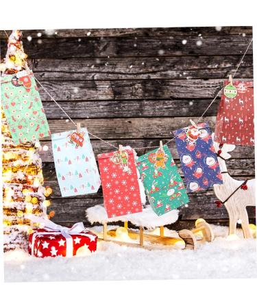 OKUMEYR 1 Set Bag Xmas Treat Bags Advent Christmas Calendar for Filling Christmas Candy Bag Paper As Shown 23X12X1CM - Buy Online on GoSupps.com