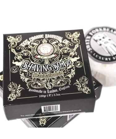Shaving Soap Sandalwood Sweyn Forkbeard 100g - 100% Organic Premium Shaving Soap Made in London