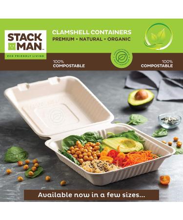 125-Pack 7 Inch Compostable Paper Plates | Eco-Friendly Bagasse Fibers | Biodegradable Brown Plate by Stack Man - Buy Online on GoSupps.com