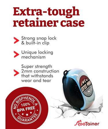 RooTainer Premium Retainer Case with Clip | Rugged Holder for Retainers & Mouth Guard | BPA Free & Made in USA | Pink Smile - Buy Online on GoSupps.com