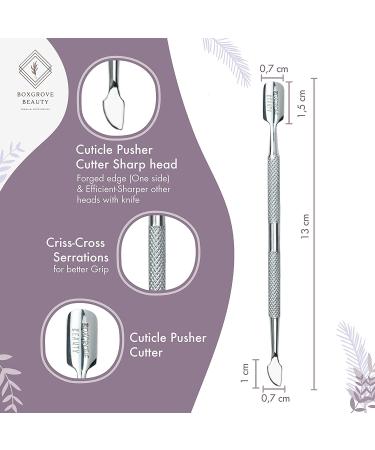 Professional Cuticle Cutter & Pusher Trimmer - Nail Care Tool for Manicure/Pedicure at Home/Spa/Salon (Silver) - Buy Online on GoSupps.com