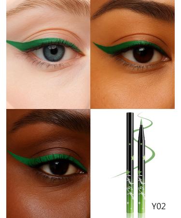  Erinde Erinde Green Liquid Eyeliner Waterproof and Smudge-Proof Quick-Drying and Long-Lasting Highly Pigmented for Precise Eyeliner Lines Multi-Purpose Eyeliner Pen for Halloween - Buy Online on GoSupps.com
