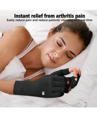 Buy Arthritis Compression Gloves Soft Seamless Relief for Carpal Tunnel Pain Men & Women Large Black - Buy Online on GoSupps.com