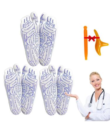 Reflexzone massage socks reflexology sock set cotton foot reflex zone sock massage socks pressure point socks for foot reflex zones massage (3 pairs men (40-44)) men (40-44) 3 pairs