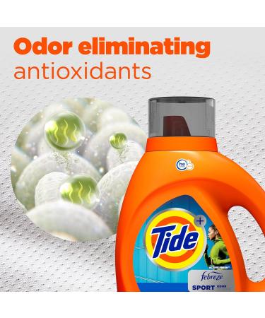 Tide Plus Febreze Sport Odor Defense Liquid Laundry Detergent - HE Compatible 132 fl oz 94 Loads - Freshen Your Laundry with Powerful Odor Control - Buy Online on GoSupps.com