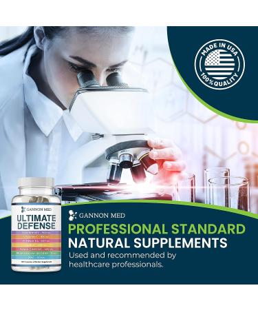 GANNON MED Ultimate Defense Immunity Vitamins | 120 Capsules for Adults & Kids | Elderberry, Vitamin C, Echinacea, Garlic, Ginseng, Zinc | Immune Support - Buy Online on GoSupps.com