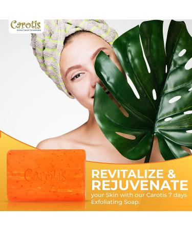 CAROT S Exfoliating Soap 200g/7.1 oz - Skin Brightening & Moisturizing Bar with Carrot Oil & Vitamin A - Buy Online on GoSupps.com