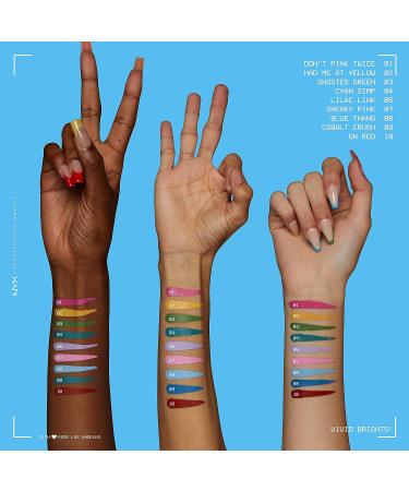 NYX Vivid Brights Liquid Liner - Cyan Simp 01 | Smear-Resistant Eyeliner - Buy Online on GoSupps.com