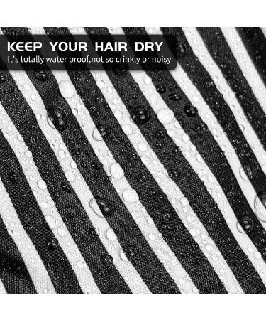 Yiclick Reusable Shower Cap for Women - Stripe Black, Ideal for Long Hair - Buy Online on GoSupps.com