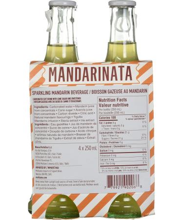 Niasca Portofino Mandarinata Sparkling Mandarin Soda Glass Bottle 250 ml (4 Count) - Buy Online on GoSupps.com