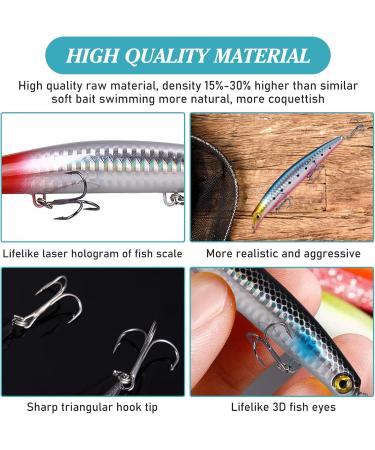 6-Piece Turn Signal Set | Angel Kader 12.5cm Fishing Artificial Bait | Premium Hard Bait Plugs & Spinner with Triple Hooks for Anglers - Buy Online on GoSupps.com