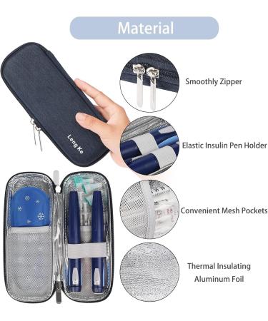 Bomkee Insulin Pen Bag | Cooling Medication Bag for Diabetes | Travel-Friendly with 2 Fridge Packs - Blue - Buy Online on GoSupps.com