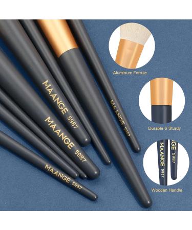 MAANGE Premium Synthetic Makeup Brush Set - Professional Blush & Contour Kit (Blue) | International Shipping - Buy Online on GoSupps.com