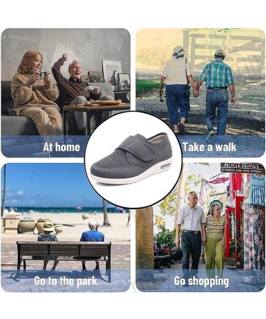 Buy Women's Breathable Extra Wide Air Cushion Diabetic Walking Shoes - Non-Slip Elderly Arthritis Footwear - Perfect Mother's Day Gift - Size 8.5 Dark Gray - Buy Online on GoSupps.com