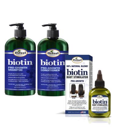 Difeel Biotin 3-PC Cleanse and Root Treatment Hair Growth Set