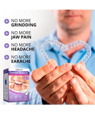 Difiney Mouth Guard - Pack of 4 (2 Sizes) - Anti-Grinding Dental Night Guard for Bruxism & TMJ - Eliminates Teeth Clenching - 100% Satisfaction - White - Buy Online on GoSupps.com