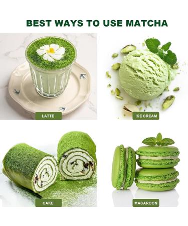 LEASOUL Matcha Green Tea Powder-Premium Grade - 200g can be prepared as mixed drinks herbal tea milk cake dessert and ice cream 100g*2 - Buy Online on GoSupps.com