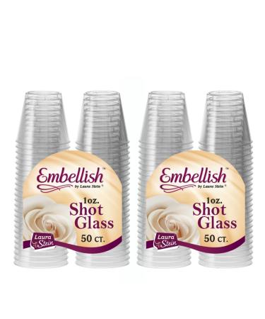 Embellish Hard Plastic 1oz Clear Shot Glass 100 count 1 Fluid Ounces 100