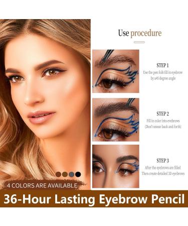 Waterproof 3D Microblading Eyebrow Pencil 2024 Upgraded 3-Piece Set (4 black/brown/light brown/grey) Black/Brown/Light Brown/Grey 4 - Buy Online on GoSupps.com