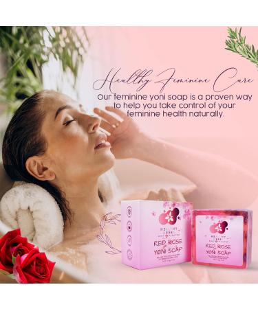 Yoni Soap Feminine Wash Bar - 100% Natural Organic Herbal Formula for pH Balance & Odor Elimination (3.5 oz) - Handmade Red Rose Scented Care Soap for Women - Buy Online on GoSupps.com